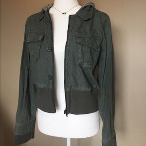 Lux Green Crop Layered Coat